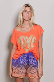 T - SHIRT ANNA LIN ORANGE XS - ONE TEE