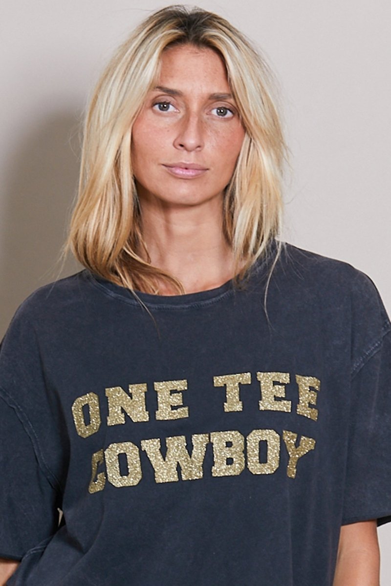 T - SHIRT CHARLY PRINT GOLD CARBONE XS - ONE TEE