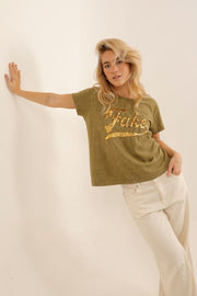 T - SHIRT KALIE KAKI XS - ONE TEE