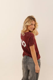 T - SHIRT SIA BURGUNDY / SEQUIN ARGENT XS - ONE TEE