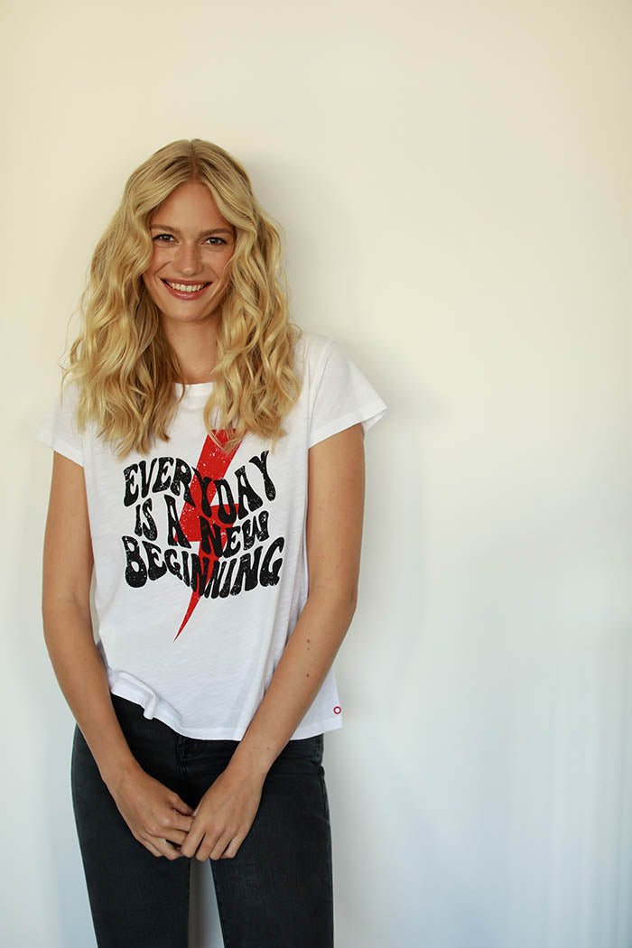 T - SHIRT VANESSA B noir XS BLANC - ONE TEE
