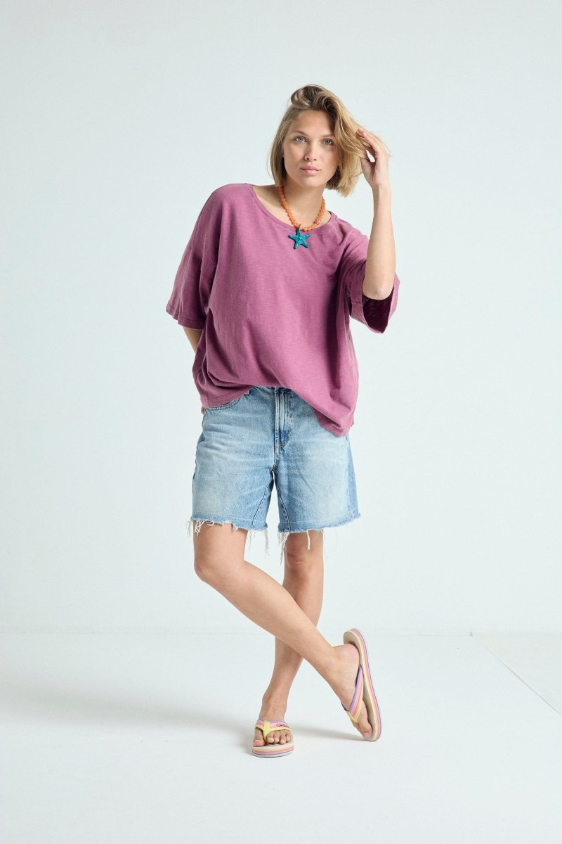 T-shirt Véronika col rond - 📖12 Capsule 1 BURGUNDY XS - ONE TEE X VERONIKA LOUBRY