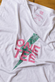 AVA T-SHIRT WHITE PINK GREEN 305