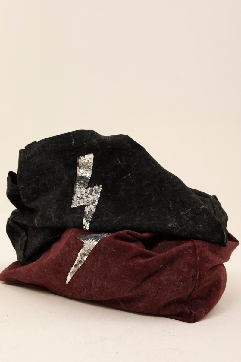 BAG ANGIE CARBONE / SEQUIN ARGENT - ONE TEE
