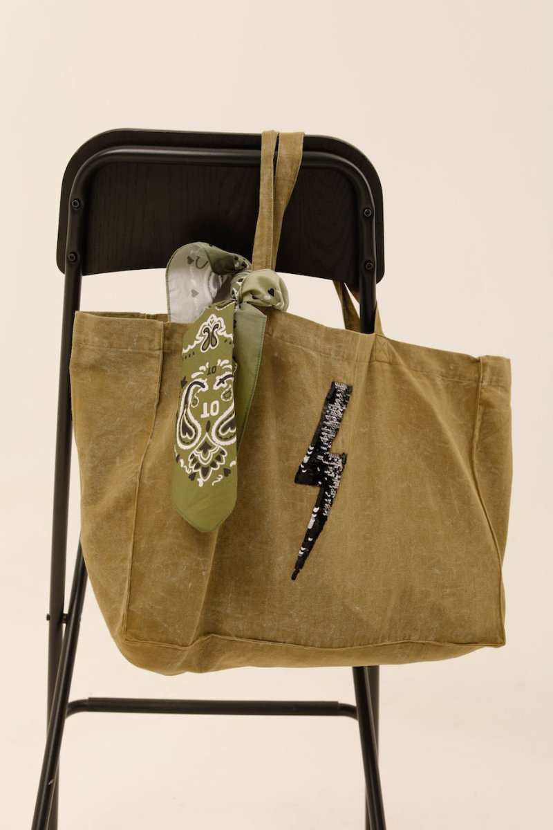 BAG ANGIE KAKI / SEQUIN NOIR - ONE TEE