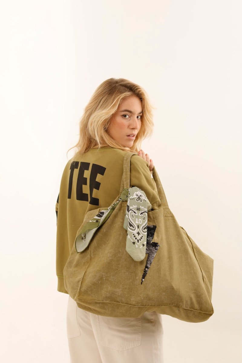 BAG ANGIE KAKI / SEQUIN NOIR - ONE TEE