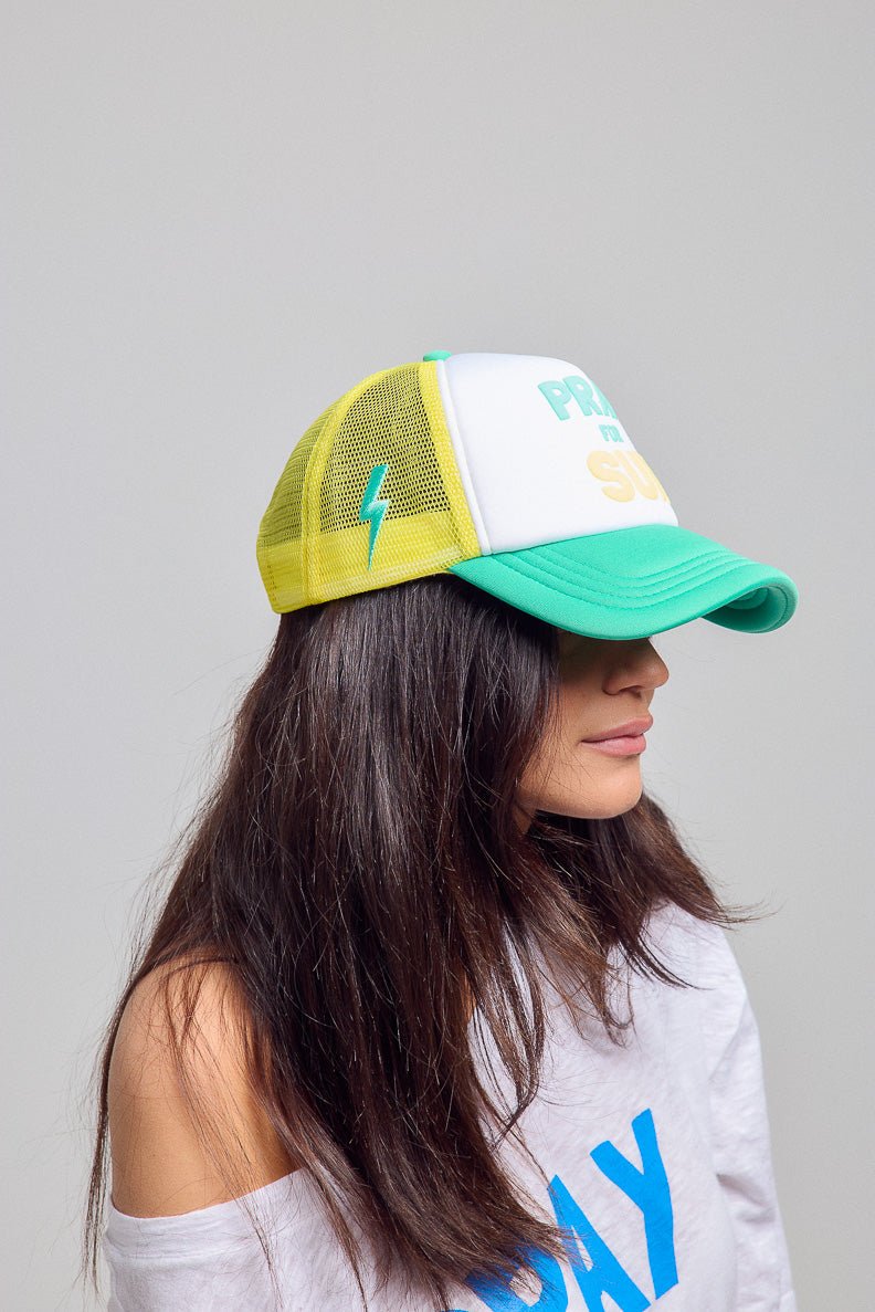 CASQUETTE PRAY FOR SUN YELLOW / GREEN TU - ONE TEE