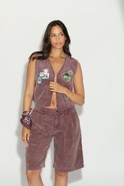 GILET CHARLOTTE BURGUNDY S/M - ONE TEE