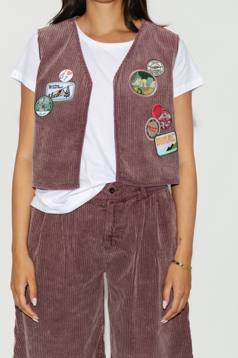 GILET CHARLOTTE BURGUNDY S/M - ONE TEE
