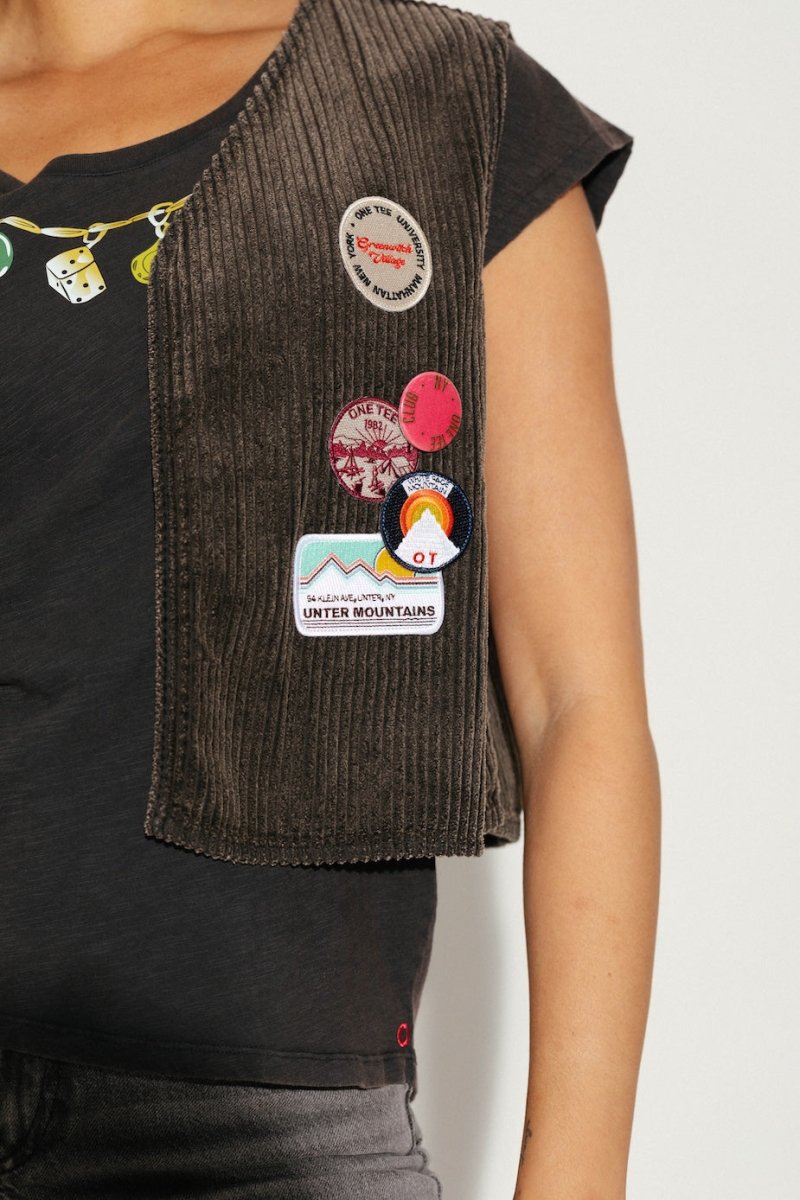 GILET CHARLOTTE CARBONE S/M - ONE TEE