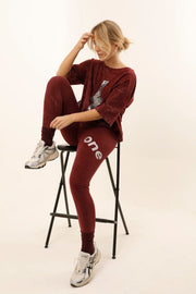 LEGGING LENNY BURGUNDY S/M - ONE TEE