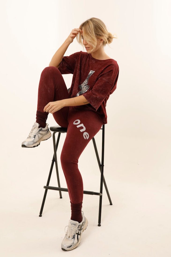 LEGGING LENNY BURGUNDY S/M - ONE TEE