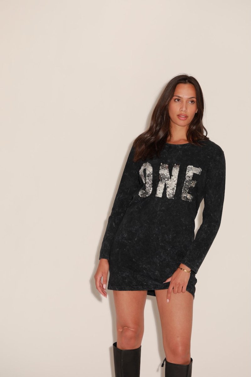 ROBE ALAN CARBONE / SEQUIN ARGENT XS - ONE TEE