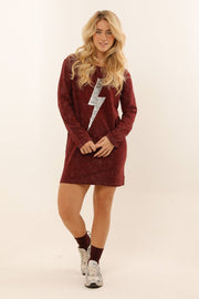 ROBE ANGIE BURGUNDY / SEQUIN ARGENT XS - ONE TEE