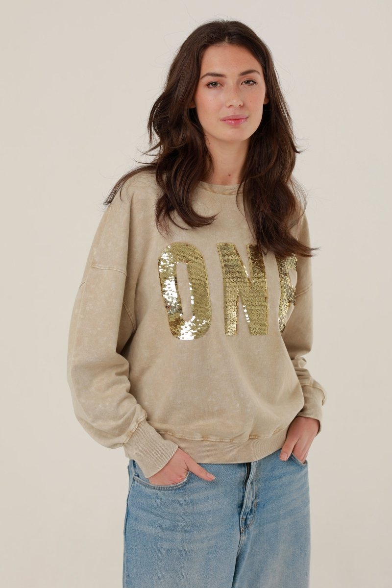 SWEAT ALAN SAND XS/S - ONE TEE