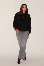 SWEAT ANGIE BLACK / SEQUIN NOIR S/M - ONE TEE