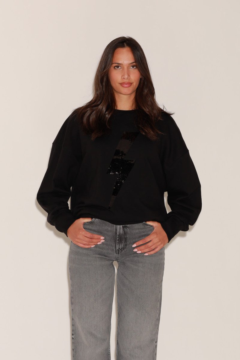SWEAT ANGIE BLACK / SEQUIN NOIR S/M - ONE TEE