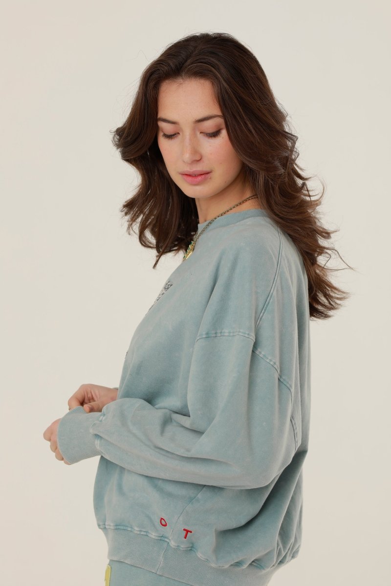 SWEAT ANGIE STONE BLUE XS/S - ONE TEE
