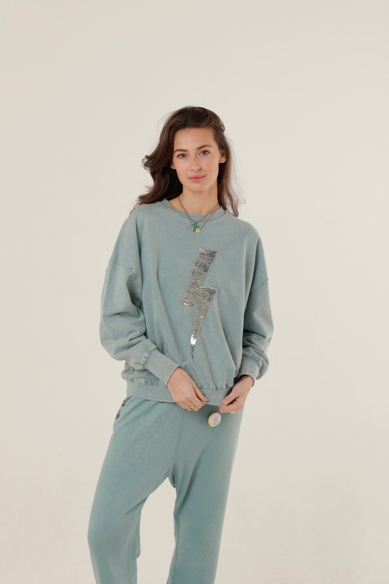 SWEAT ANGIE STONE BLUE XS/S - ONE TEE