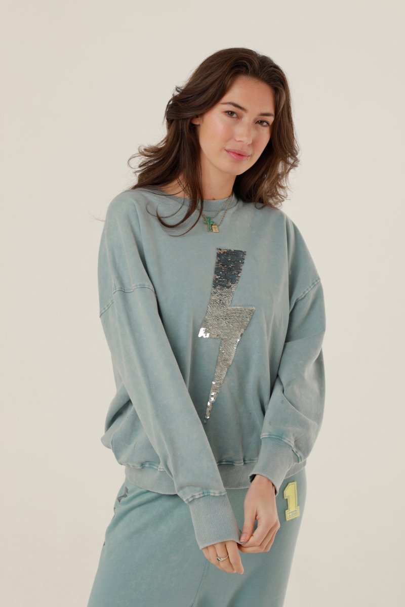 SWEAT ANGIE STONE BLUE XS/S - ONE TEE