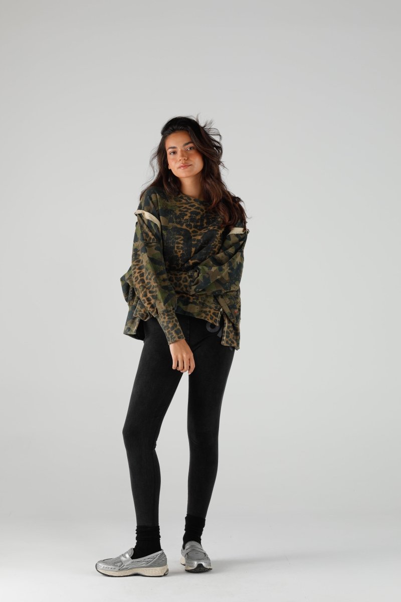 SWEAT BROOKE LEOPARD XS/S LEO CAMO - ONE TEE