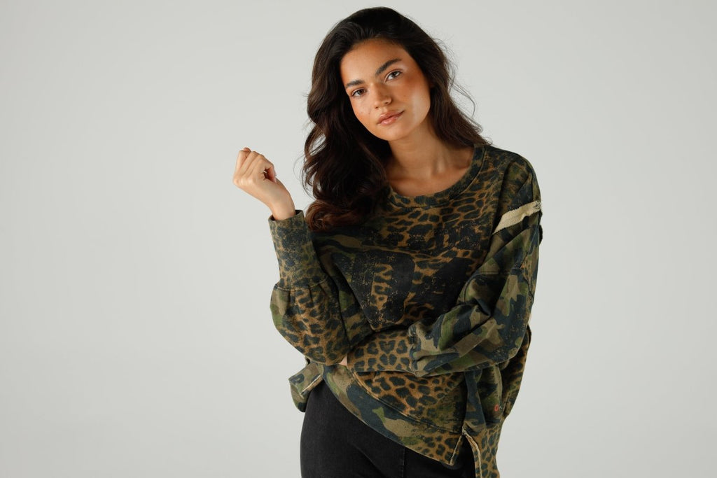 SWEAT BROOKE LEOPARD XS/S LEO CAMO - ONE TEE