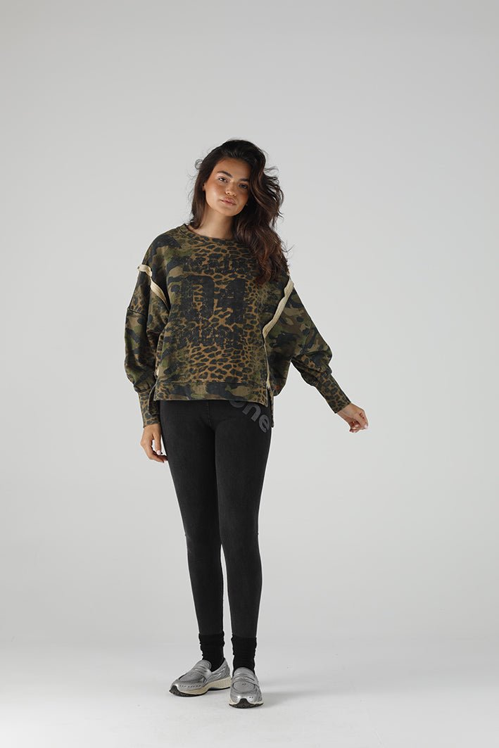 SWEAT BROOKE LEOPARD XS/S LEO CAMO - ONE TEE