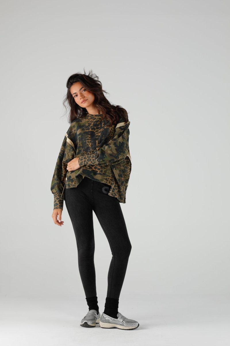 SWEAT BROOKE LEOPARD XS/S LEO CAMO - ONE TEE
