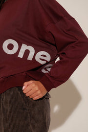 SWEAT JOY BURGUNDY S/M - ONE TEE