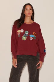 SWEAT OLYMPE BURGUNDY S/M - ONE TEE