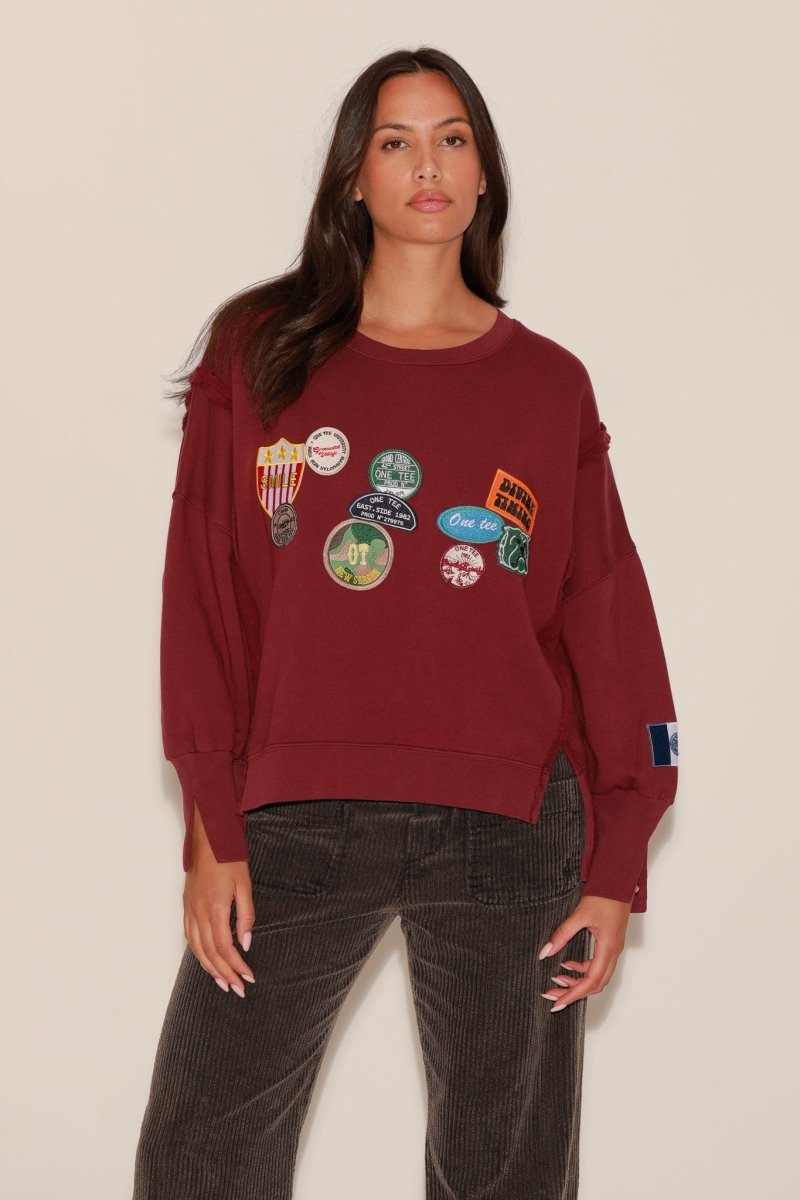 SWEAT OLYMPE BURGUNDY S/M - ONE TEE