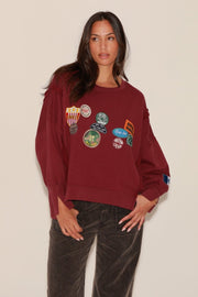 SWEAT OLYMPE BURGUNDY S/M - ONE TEE