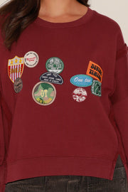 SWEAT OLYMPE BURGUNDY S/M - ONE TEE