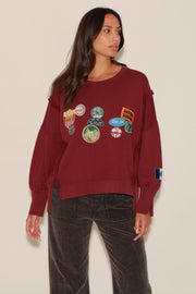 SWEAT OLYMPE BURGUNDY S/M - ONE TEE