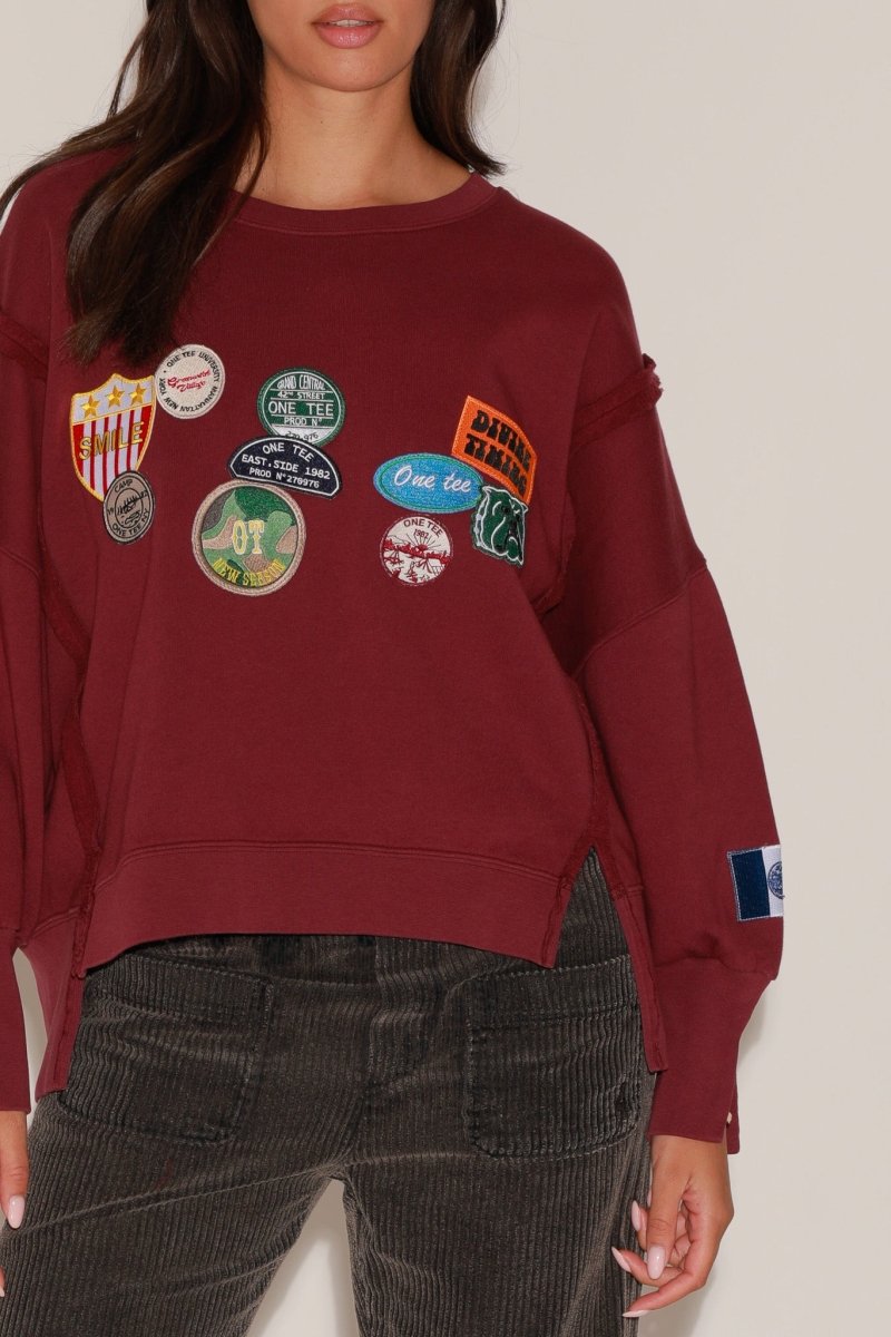 SWEAT OLYMPE BURGUNDY S/M - ONE TEE