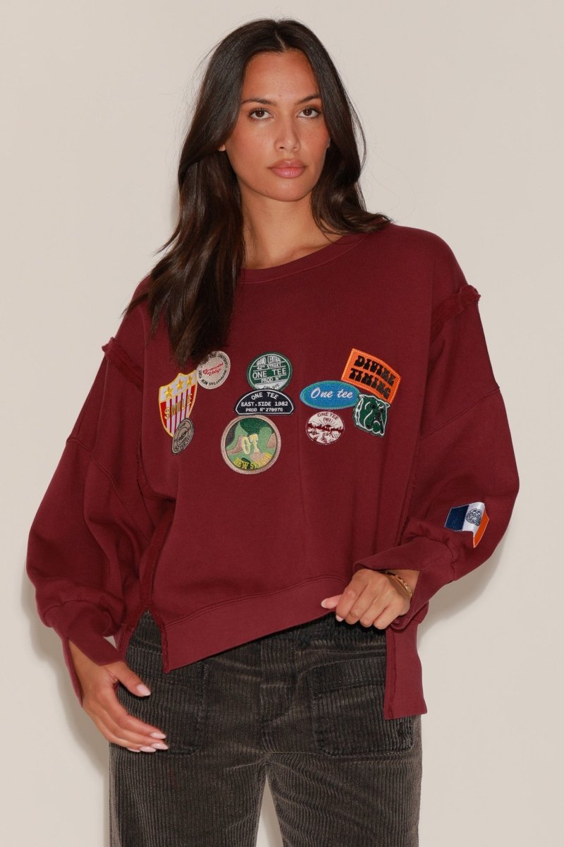 SWEAT OLYMPE BURGUNDY S/M - ONE TEE