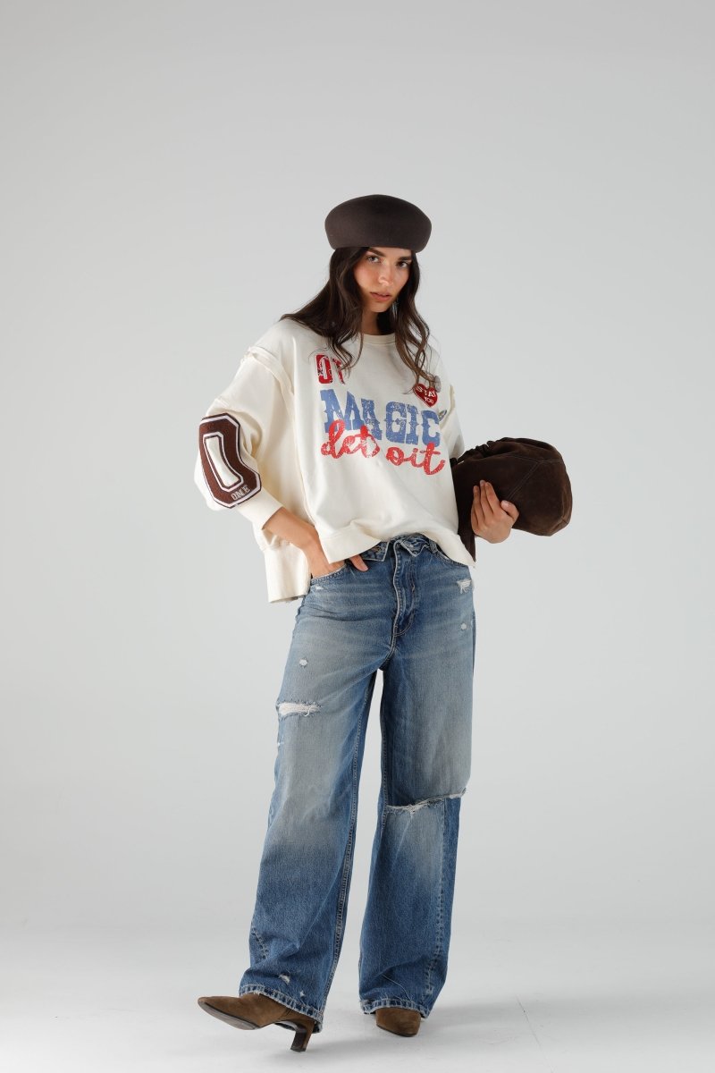 SWEAT OLYMPIA IVORY XS/S IVORY - ONE TEE