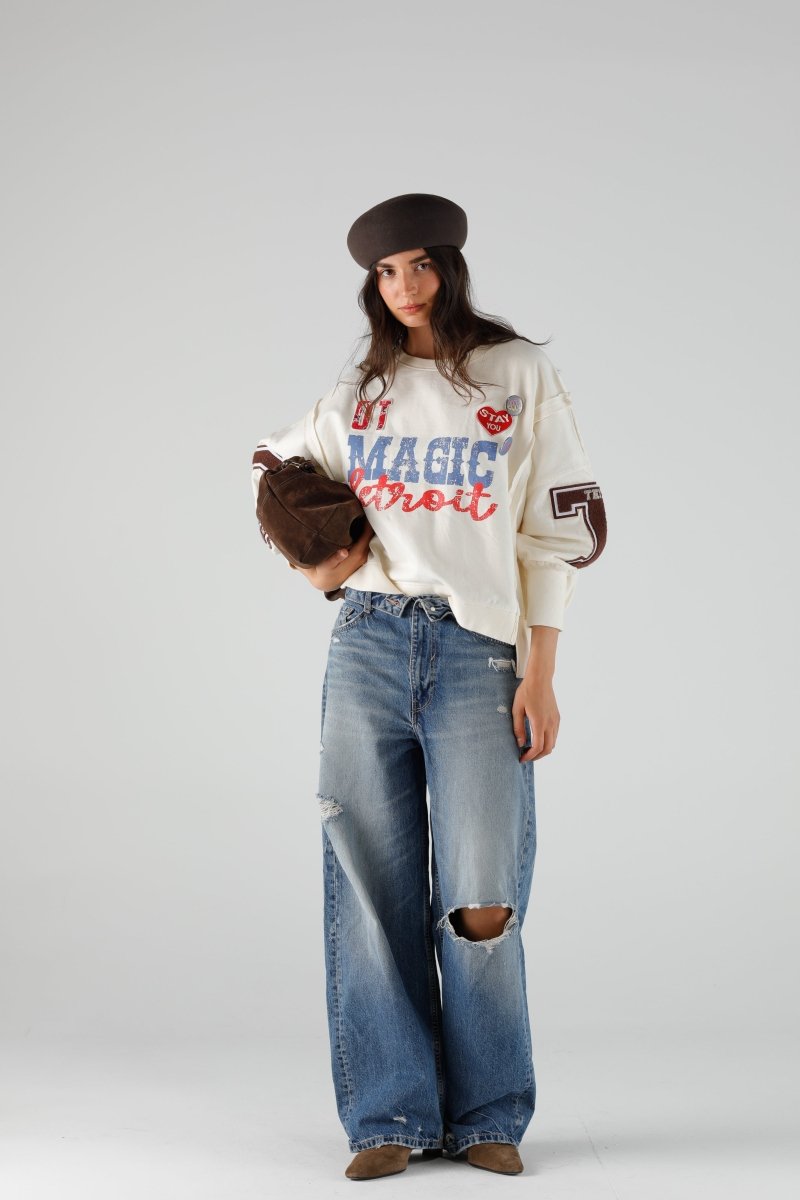 SWEAT OLYMPIA IVORY XS/S IVORY - ONE TEE