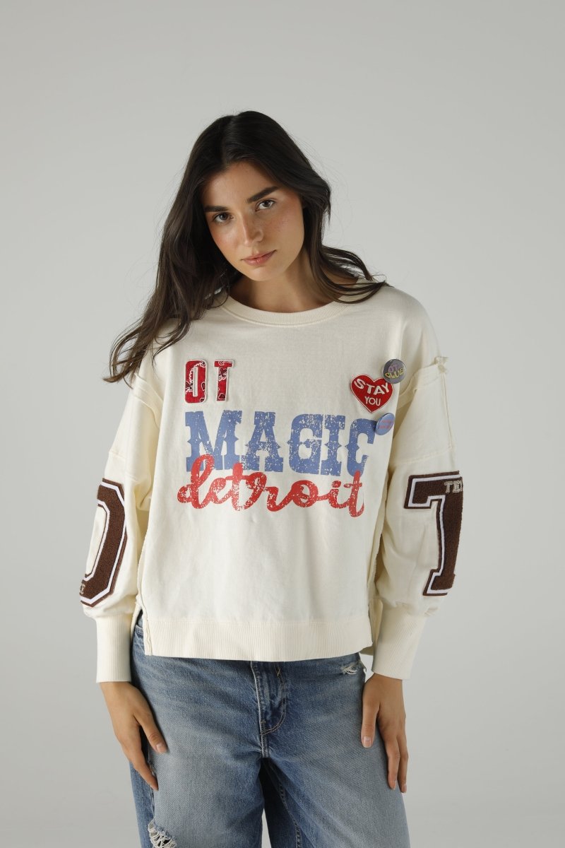 SWEAT OLYMPIA IVORY XS/S IVORY - ONE TEE