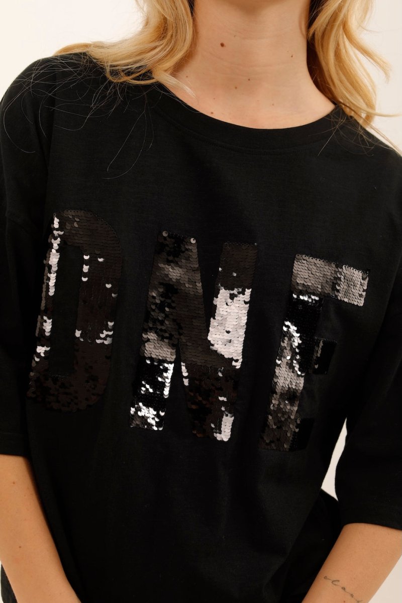 T - SHIRT ALAN BLACK / SEQUIN NOIR XS - ONE TEE