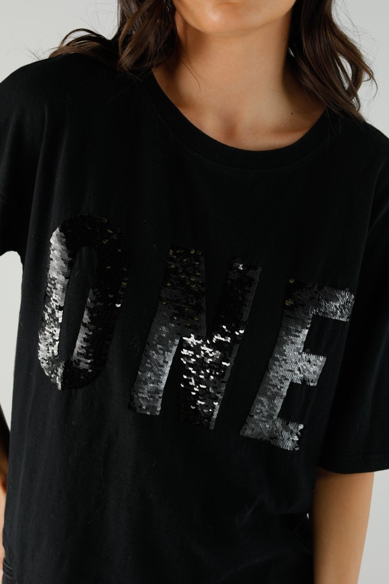 T-SHIRT ALAN BLACK XS BLACK - ONE TEE