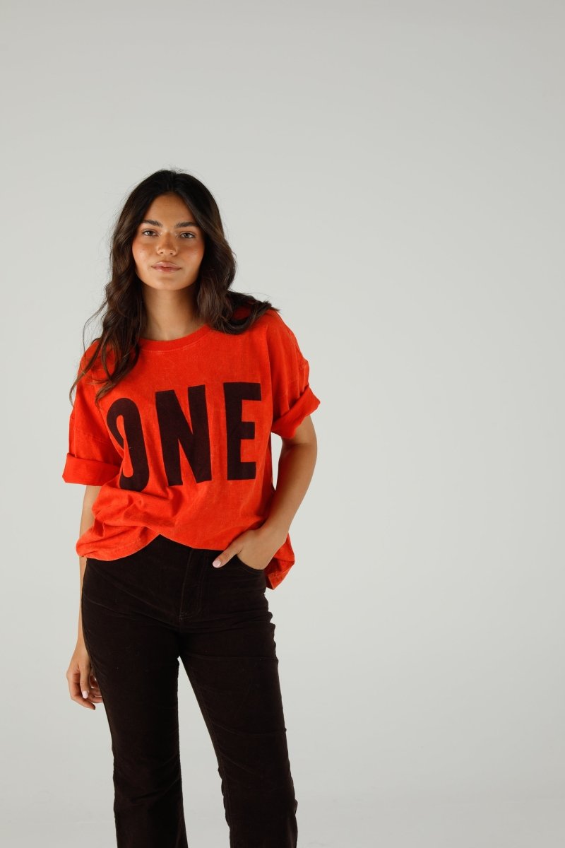 T-SHIRT ALAN VELVET CRIMSON XS CRIMSON - ONE TEE