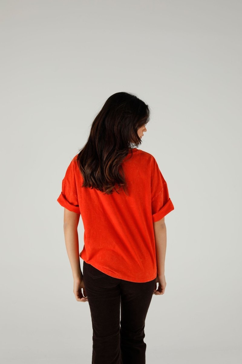 T-SHIRT ALAN VELVET CRIMSON XS CRIMSON - ONE TEE