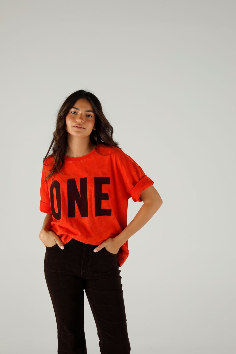 T-SHIRT ALAN VELVET CRIMSON XS CRIMSON - ONE TEE