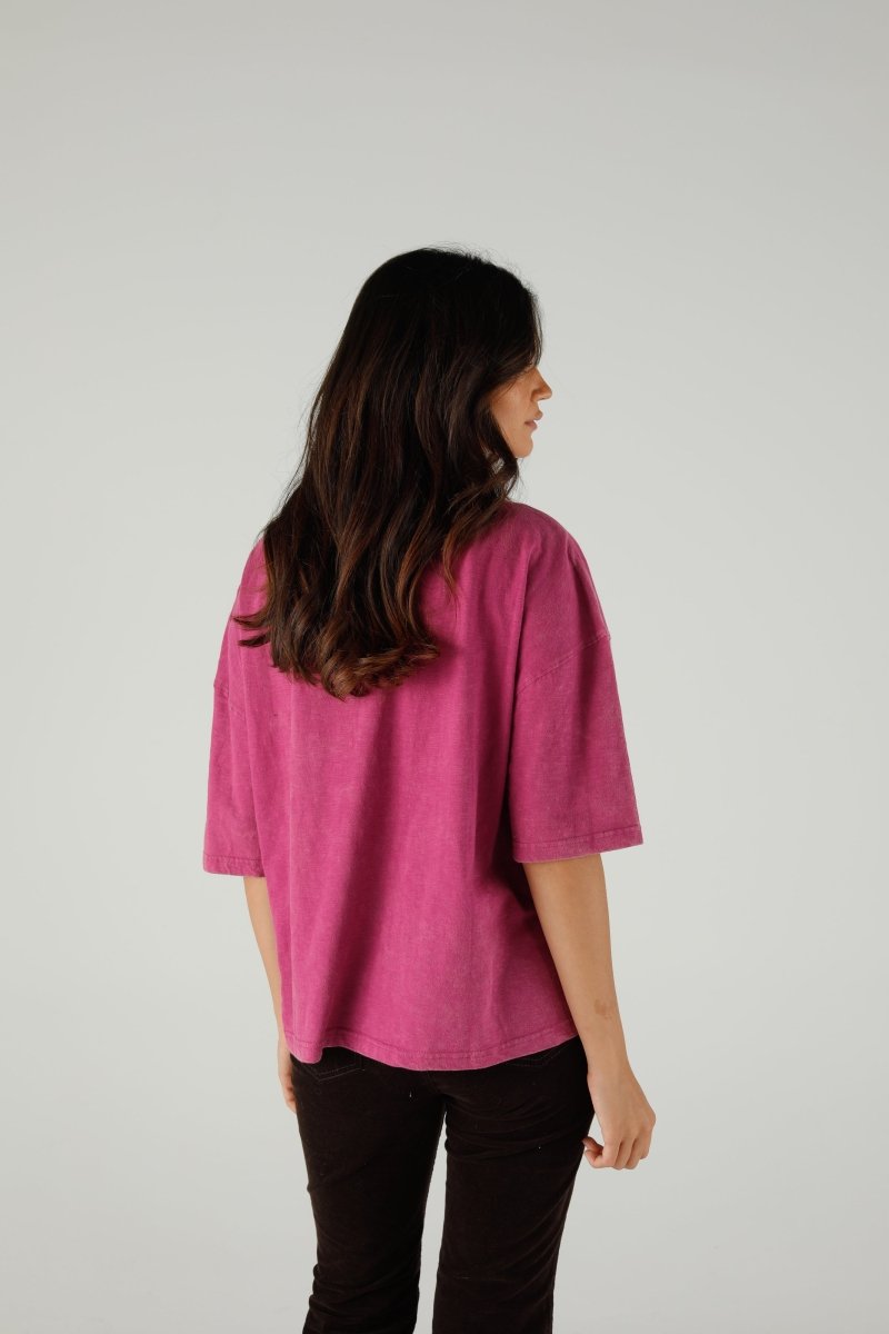 T-SHIRT ALAN VELVET MAGENTA XS MAGENTA - ONE TEE