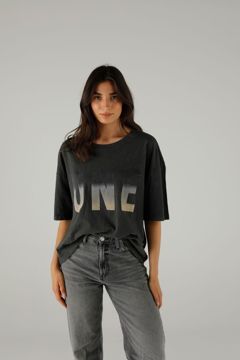 T-SHIRT ALAN VELVET SLATE XS SLATE - ONE TEE