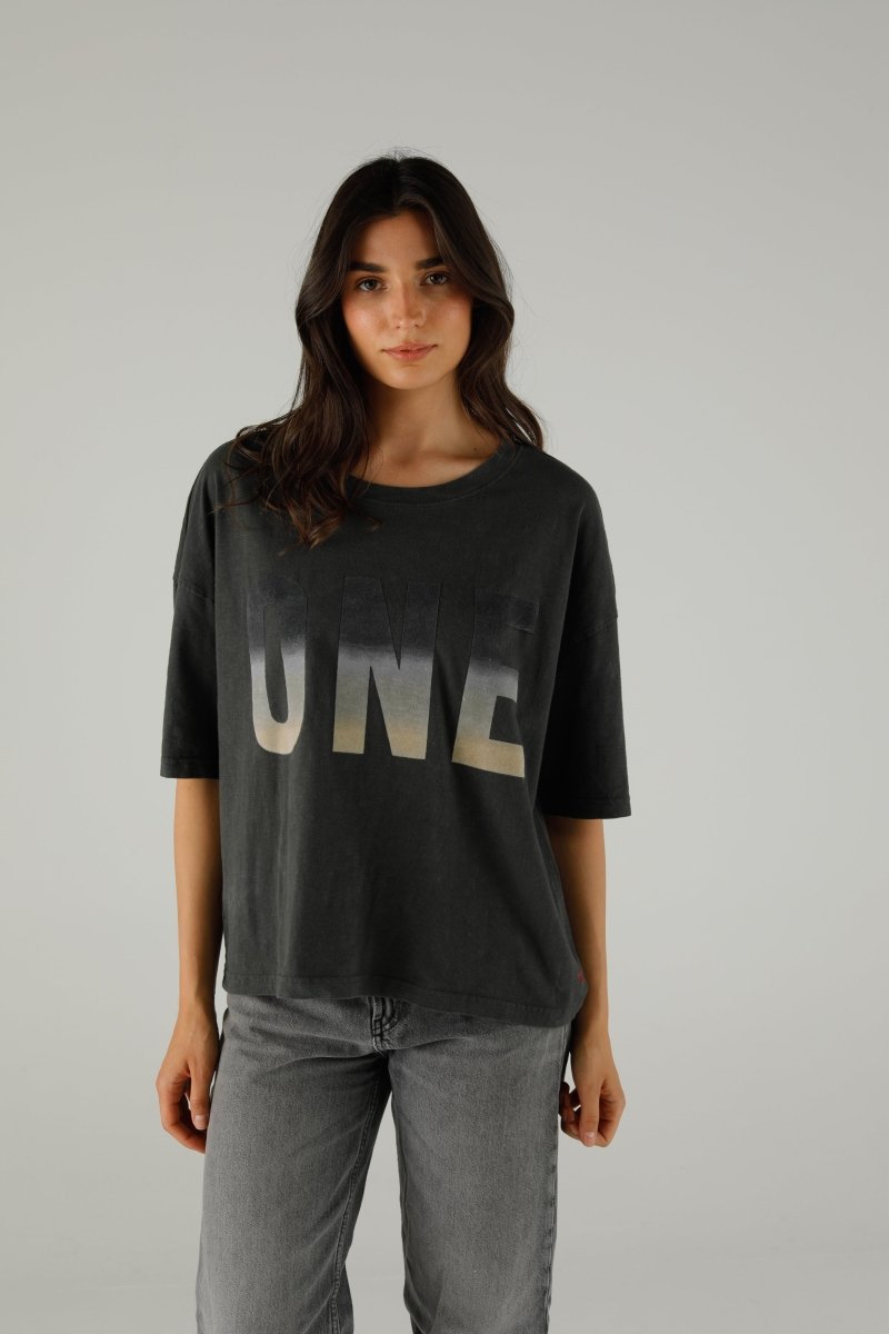 T-SHIRT ALAN VELVET SLATE XS SLATE - ONE TEE