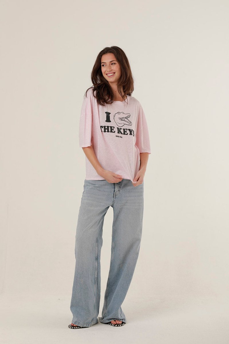 T - SHIRT AMBER LIGHT PINK XS - ONE TEE