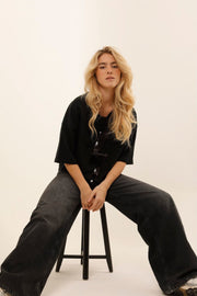T - SHIRT ANGIE BLACK / SEQUIN NOIR XS - ONE TEE