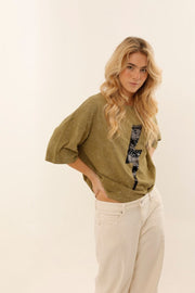 T - SHIRT ANGIE CARBONE / SEQUIN ARGENT XS - ONE TEE